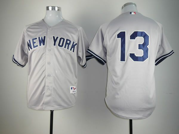 Men New York Yankees 13 No name Grey MLB Jerseys